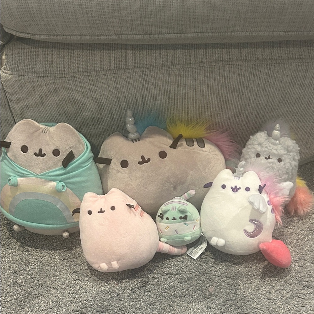 Pusheen Stuffed Animals Set - Gray, Pink, Cream, and Multicolor